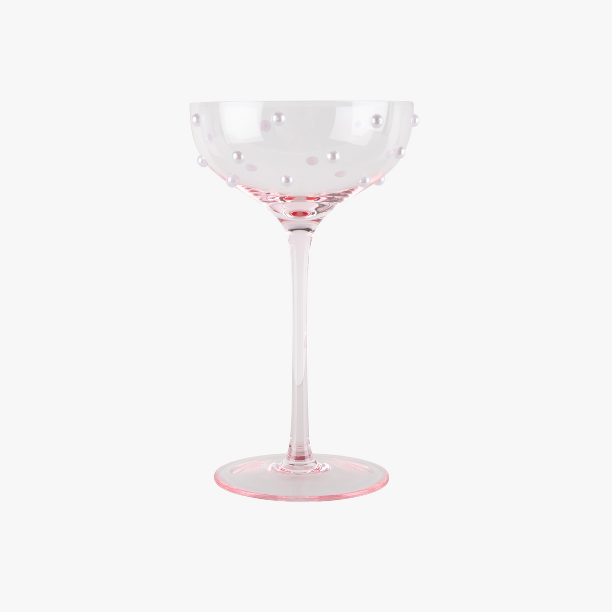 Lets Drink Pearls Pink Glass, Champagne Cocktail Glass, Aesthetic